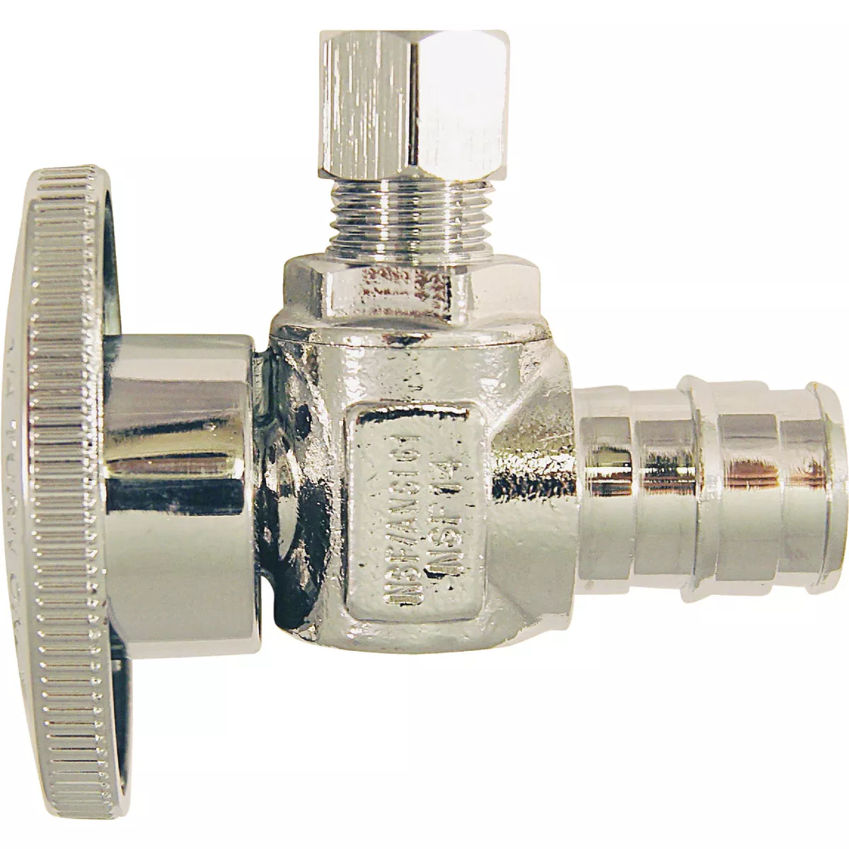 Apollo Retail 1/2 In. Barb x 1/4 In. Compression Chrome-Plated Brass Angle PEX-A Stop Valve - photo 2