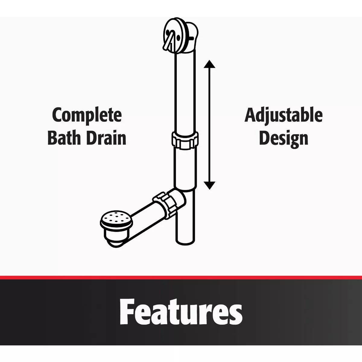 Keeney Rough Brass Trip Lever Bath Drain with Polished Chrome Trim - photo 6