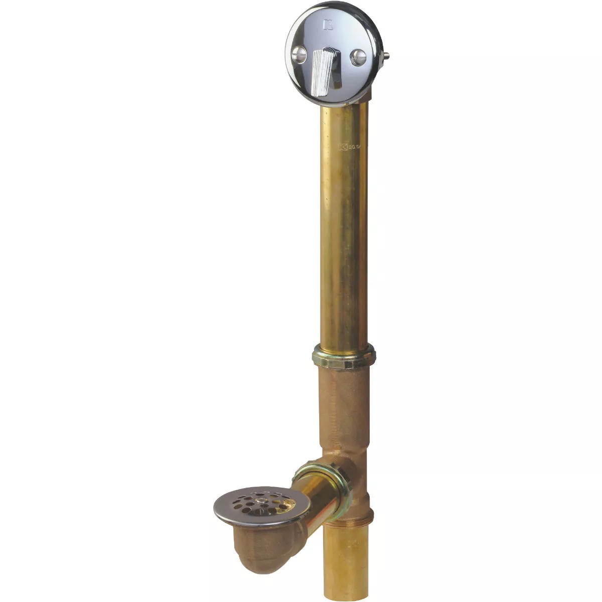 Keeney Rough Brass Trip Lever Bath Drain with Polished Chrome Trim - photo 3