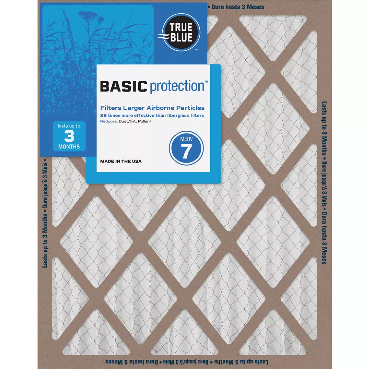True Blue 12 In. x 36 In. x 1 In. Basic Protection MERV 7 Furnace Filter