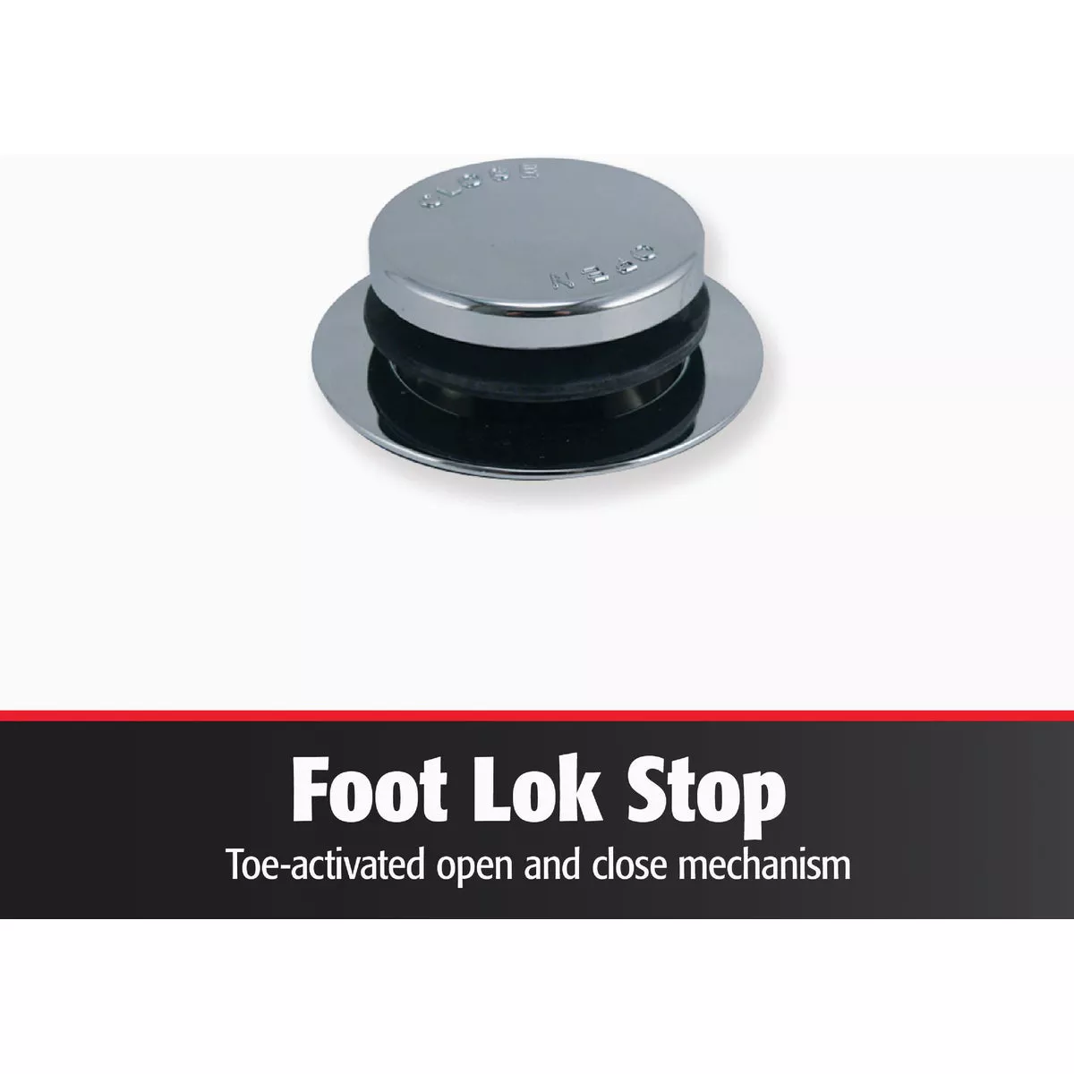 Keeney Foot Lok Stop Plastic Bath Drain with Polished Chrome Trim - photo 5