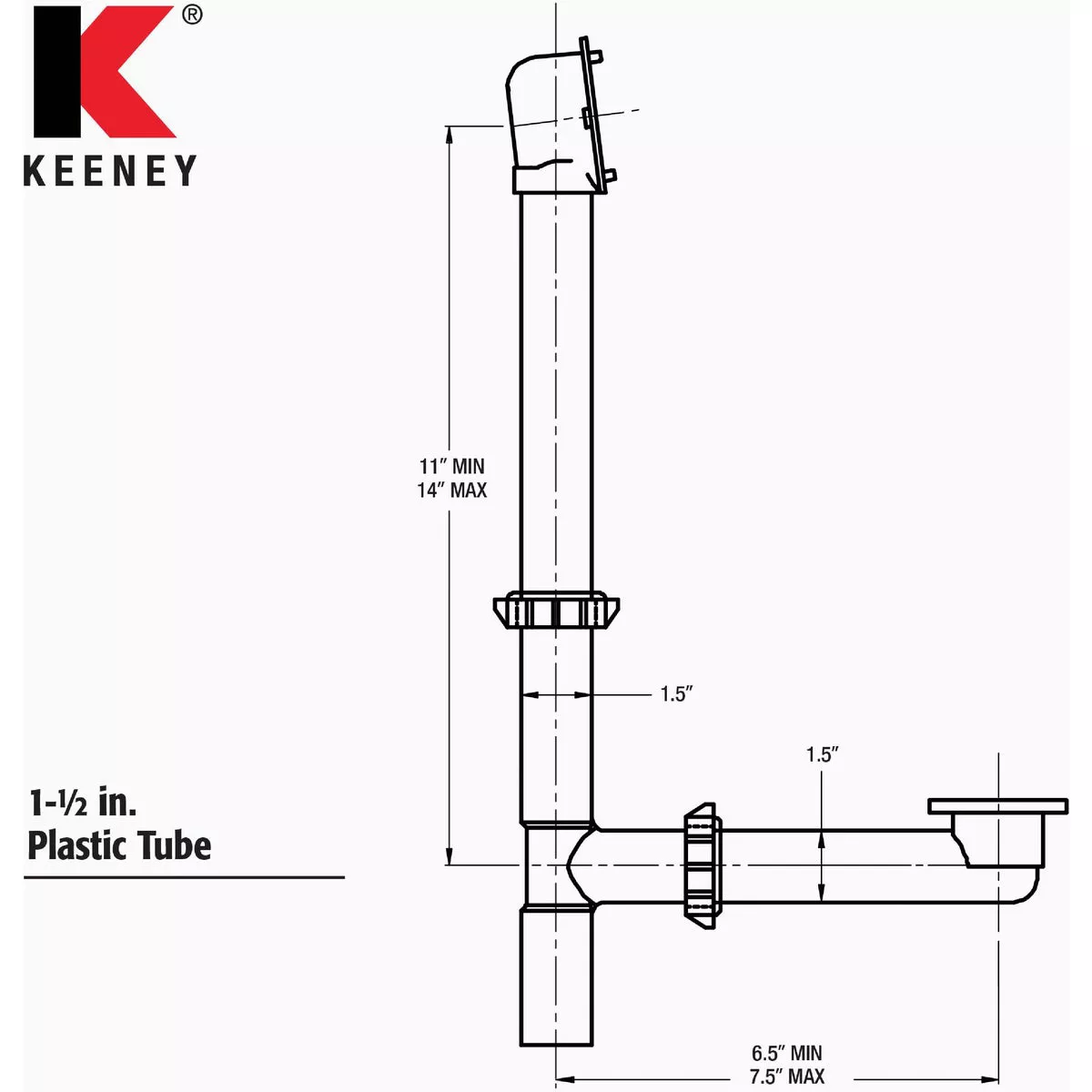 Keeney Foot Lok Stop Plastic Bath Drain with Polished Chrome Trim - photo 2