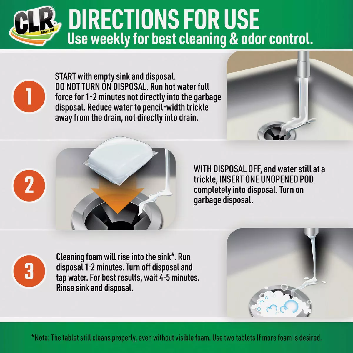 CLR Fresh & Clean Foaming Garbage Disposer Cleaner Pods (5-Count) - photo 3