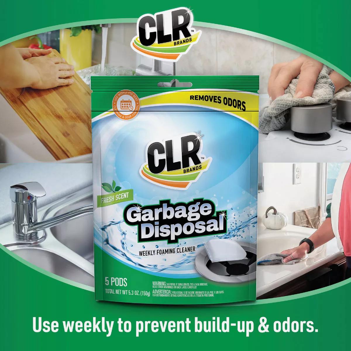 CLR Fresh & Clean Foaming Garbage Disposer Cleaner Pods (5-Count) - photo 2
