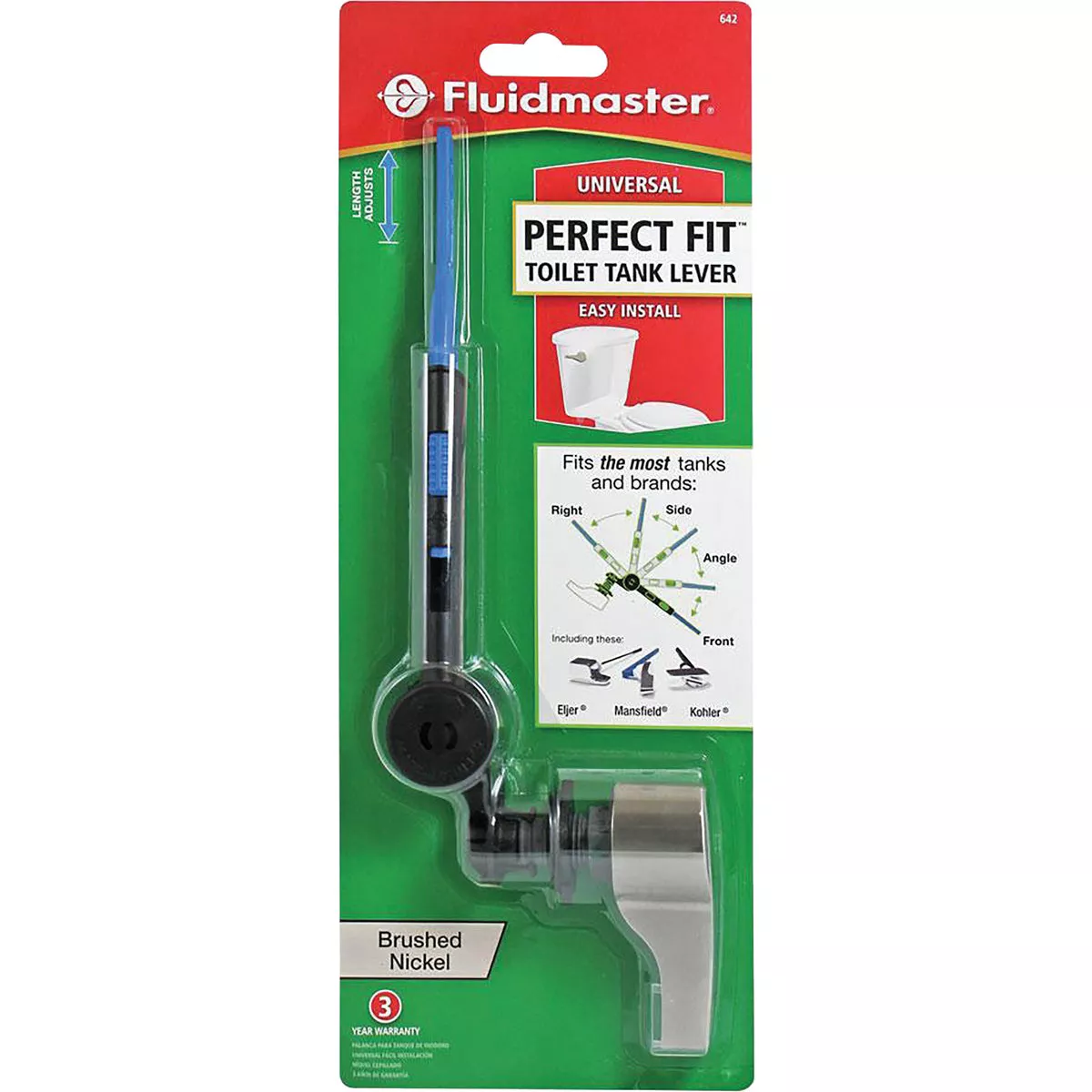 Fluidmaster Perfect Fit Brushed Nickel Toilet Tank Lever - photo 2
