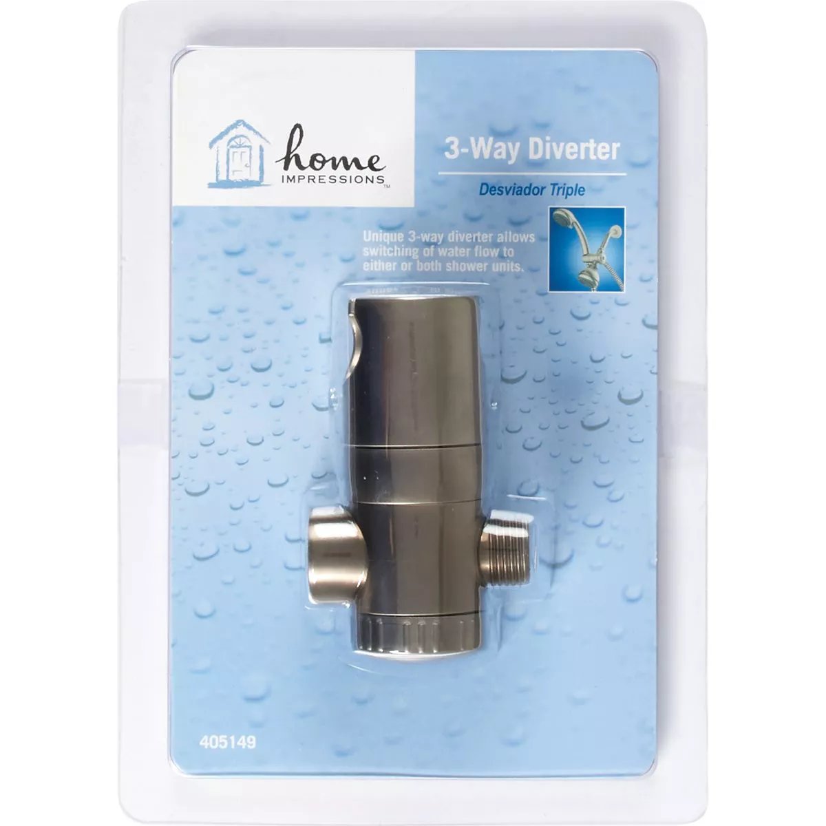 Home Impressions Brushed Nickel 3-Way Shower Diverter - photo 2