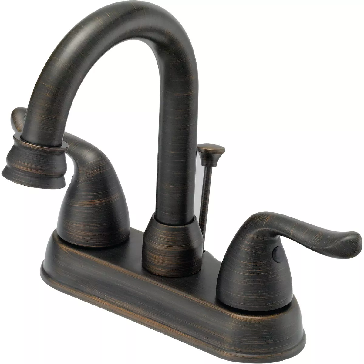 Home Impressions Oil-Rubbed Bronze 2-Handle Lever 4 In. Centerset Bathroom Faucet with Pop-Up