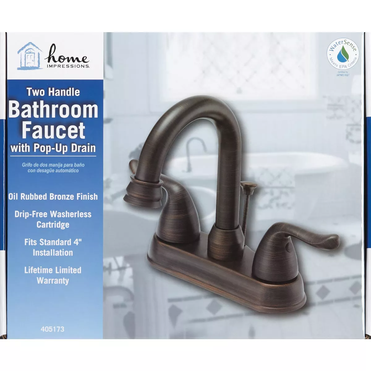 Home Impressions Oil-Rubbed Bronze 2-Handle Lever 4 In. Centerset Bathroom Faucet with Pop-Up - photo 2