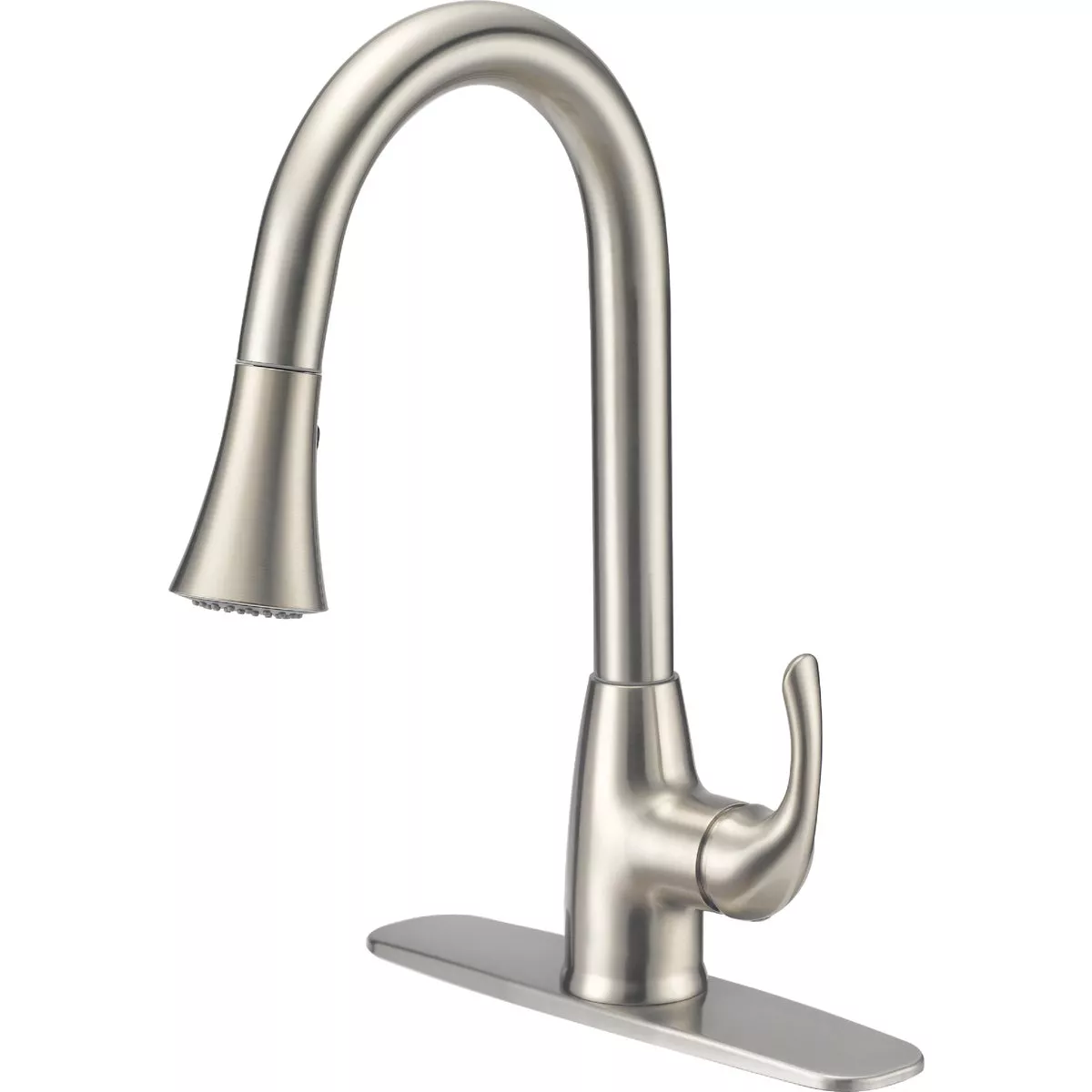 Home Impressions 1-Handle Lever Pull-Down Kitchen Faucet with Side Spray, Brushed Nickel