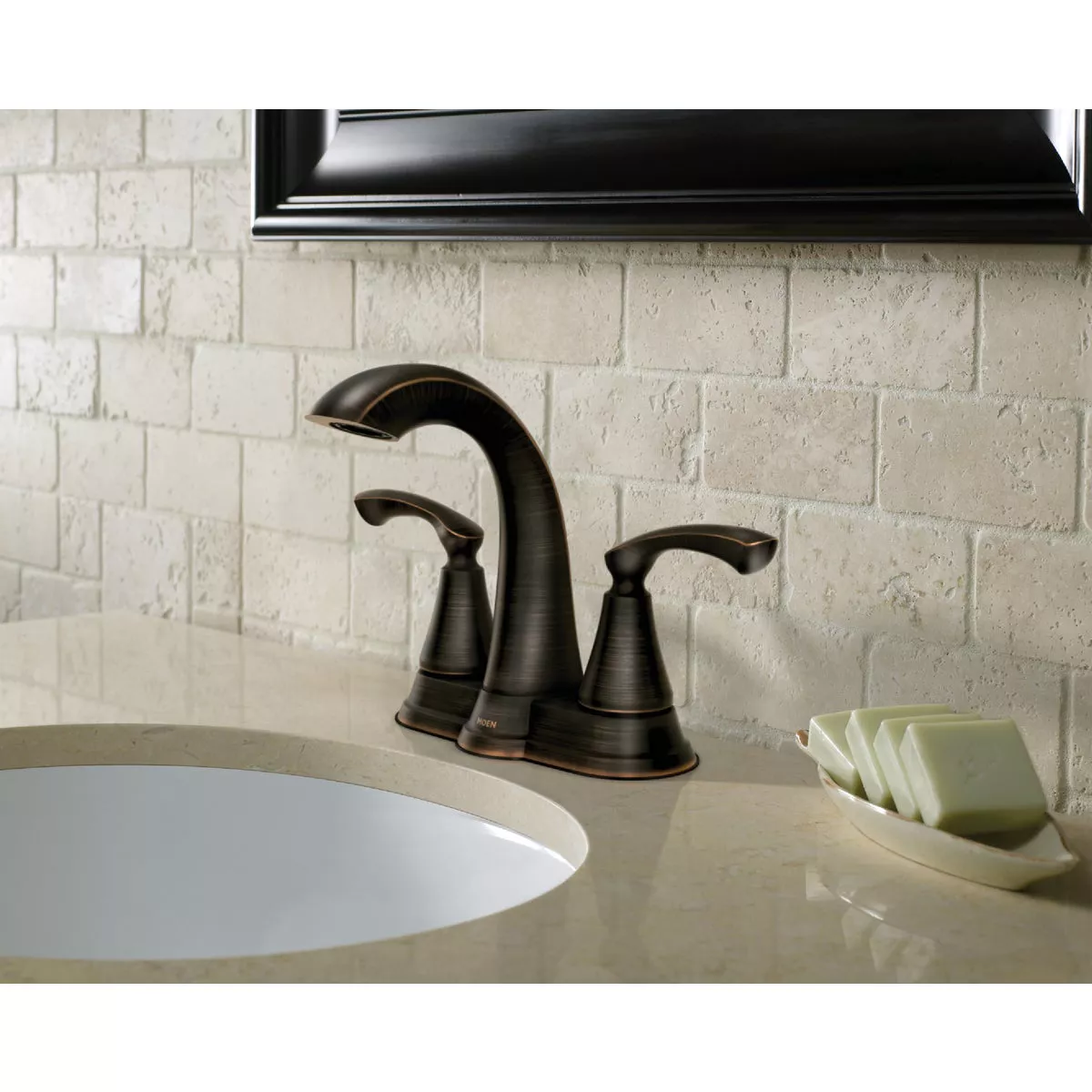 Moen Tiffin 2-Handle Lever Centerset Bathroom Faucet, Mediterranean Bronze - photo 3