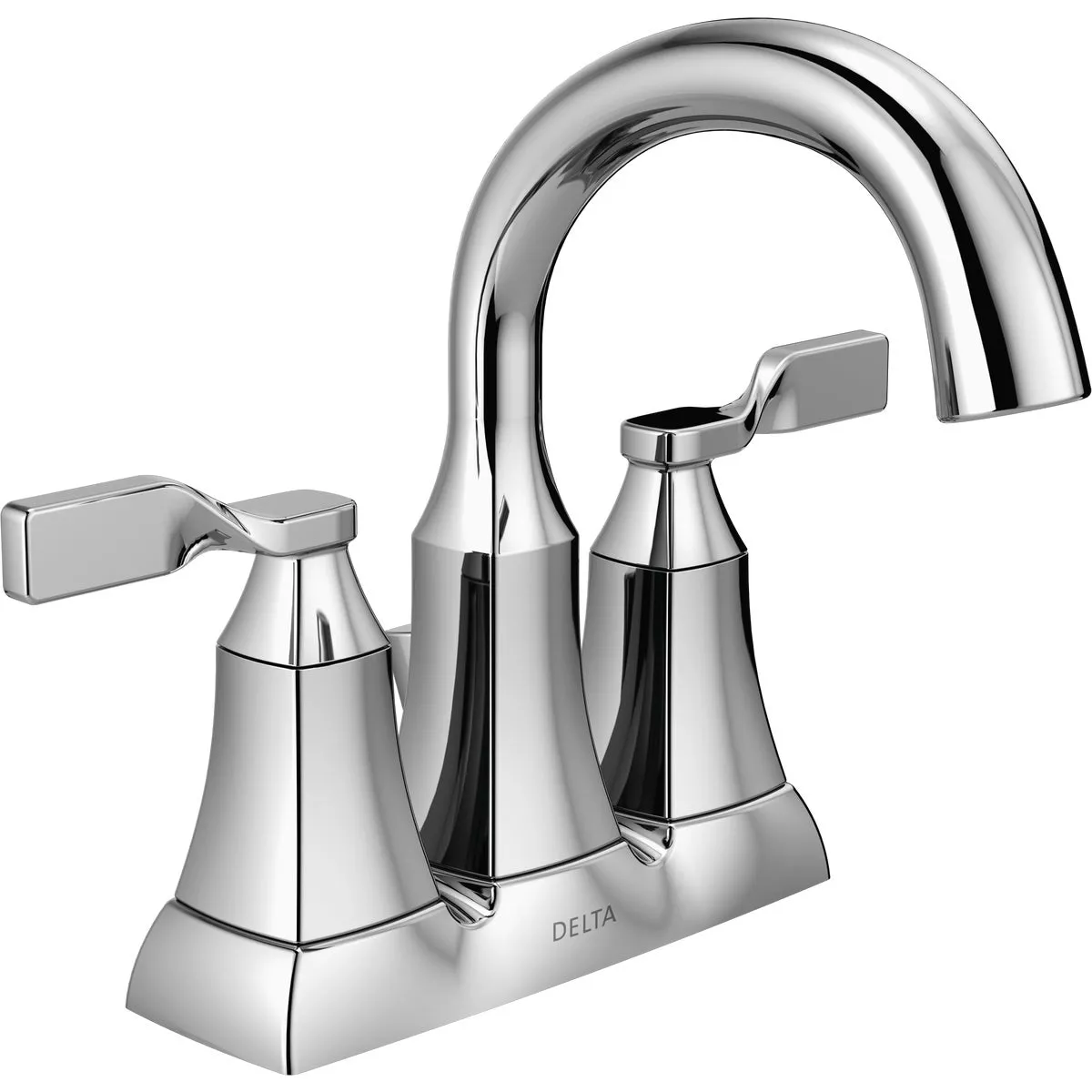 Delta Sawyer Chrome 2-Handle Lever 4 In. Centerset Bathroom Faucet with Pop-Up