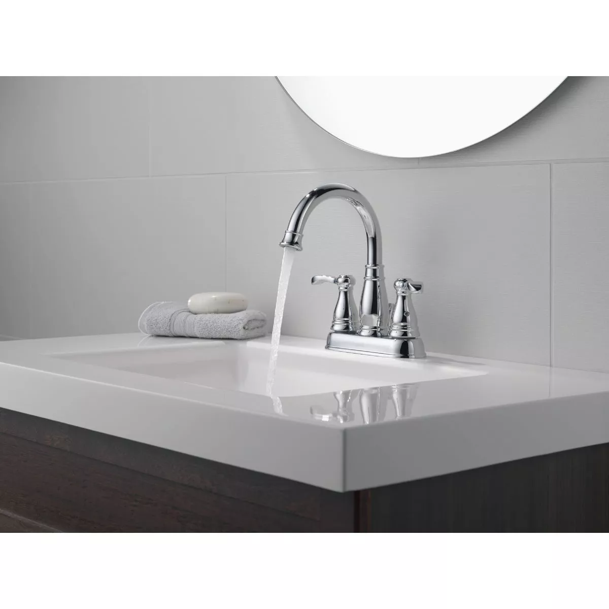 Delta Porter Chrome 2-Handle Lever 4 In. Centerset Bathroom Faucet with Pop-Up - photo 3