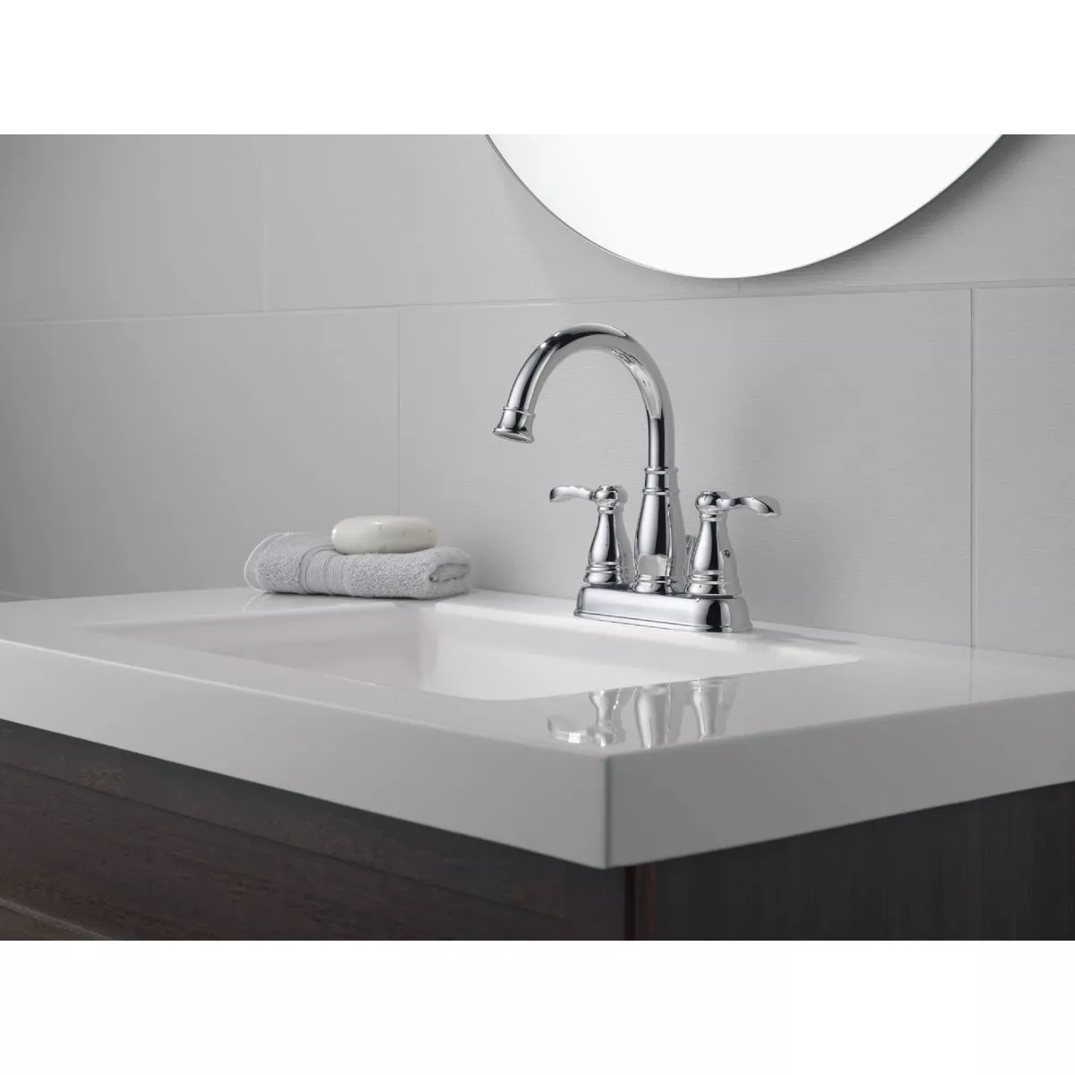 Delta Porter Chrome 2-Handle Lever 4 In. Centerset Bathroom Faucet with Pop-Up - photo 2