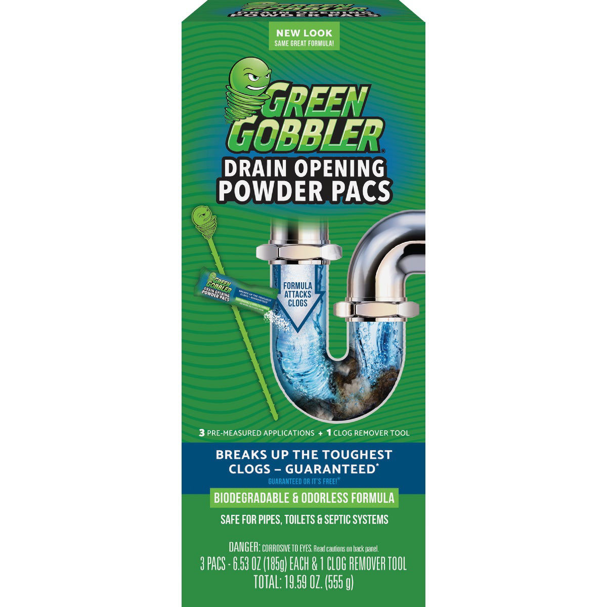 Green Gobbler 6.53 Oz. Granular Pac Drain Opener (3-Pack