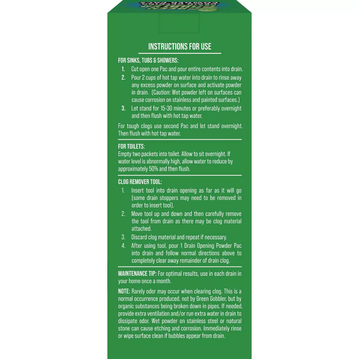Green Gobbler 6.53 Oz. Granular Pac Drain Opener (3-Pack) - photo 7