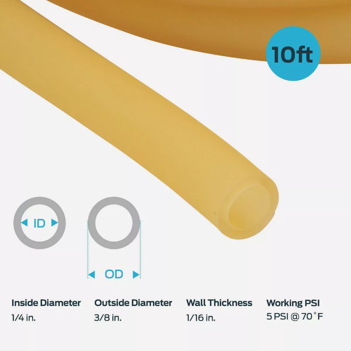 Eastman EZ-Flo 1/4 In. ID x 3/8 In. OD x 10 Ft. L. Latex Tubing - photo 4