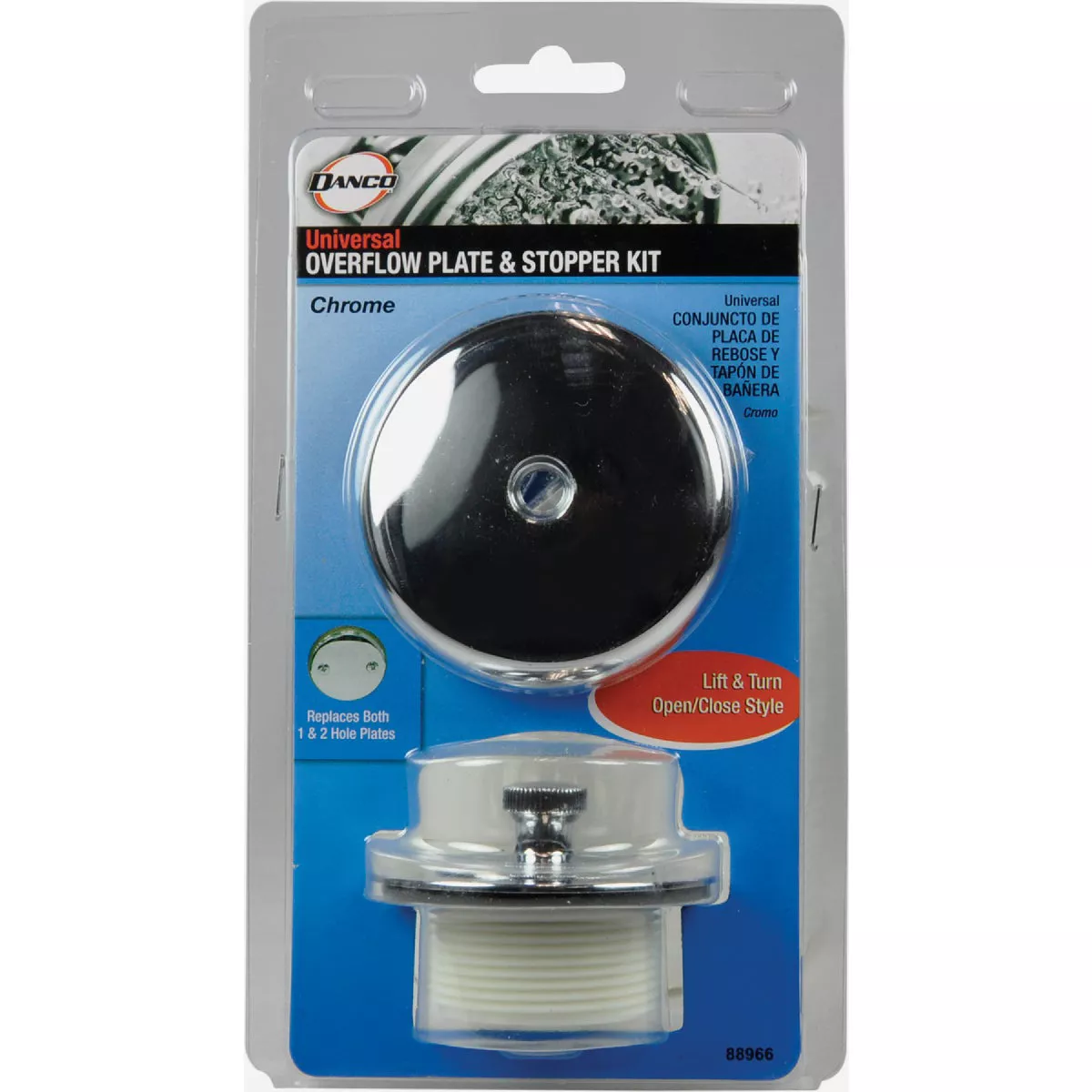 Danco 1-3/8 In. or 1-1/2 In. Universal Bathtub Drain Stopper Kit with Chrome Finish - photo 2