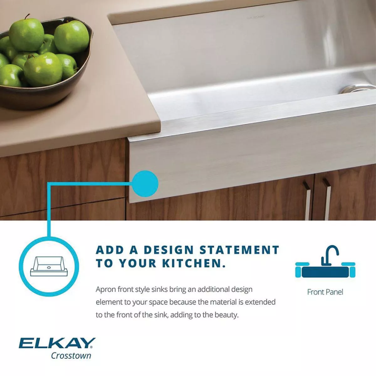 Elkay Crosstown 18 Ga. Stainless Steel 35-7/8 In. x 20-1/4 In. x 9 In. Single Bowl Undermount Farmhouse Kitchen Sink - photo 2