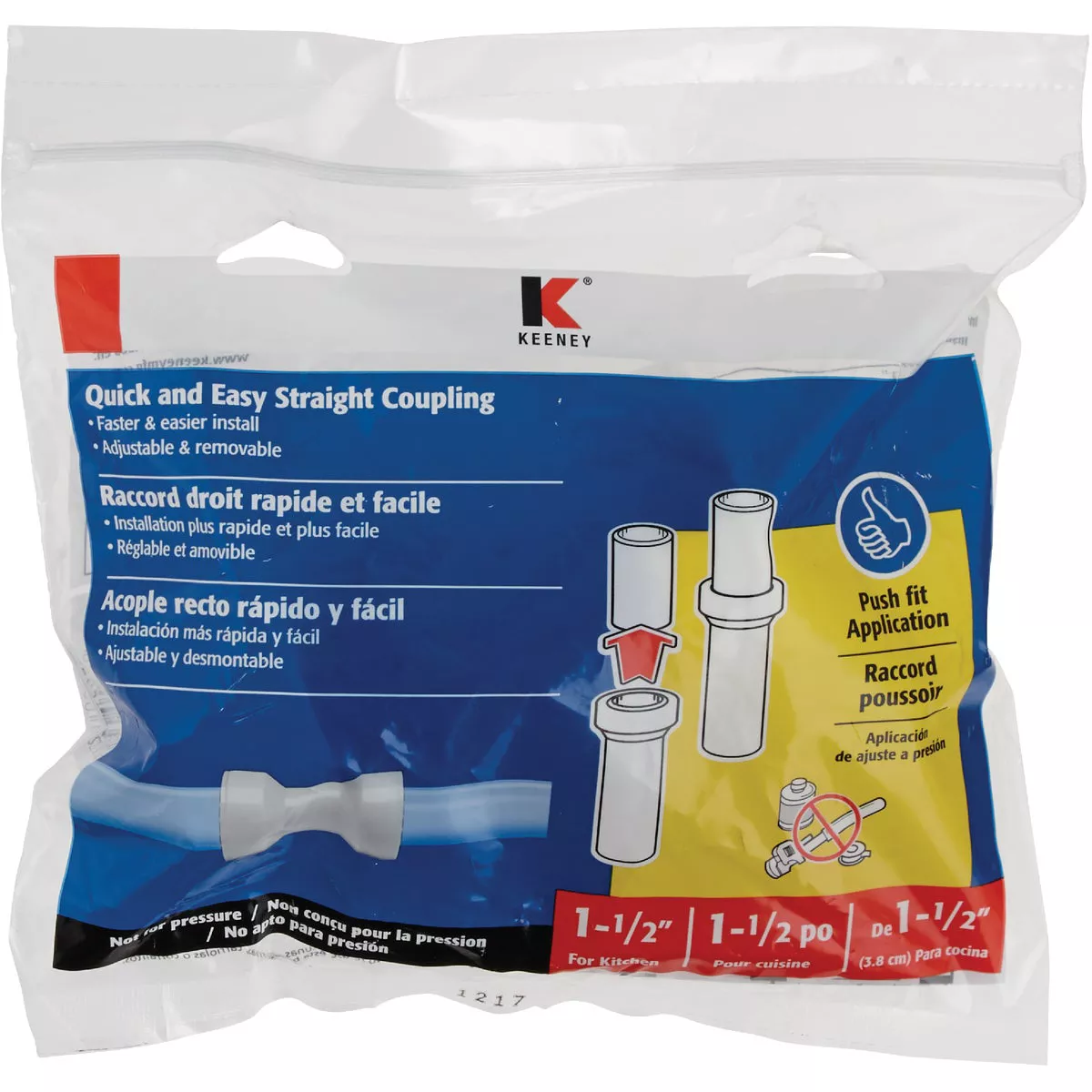 Keeney Insta-Plumb 1-1/2 In. White Plastic Straight Coupling - photo 2