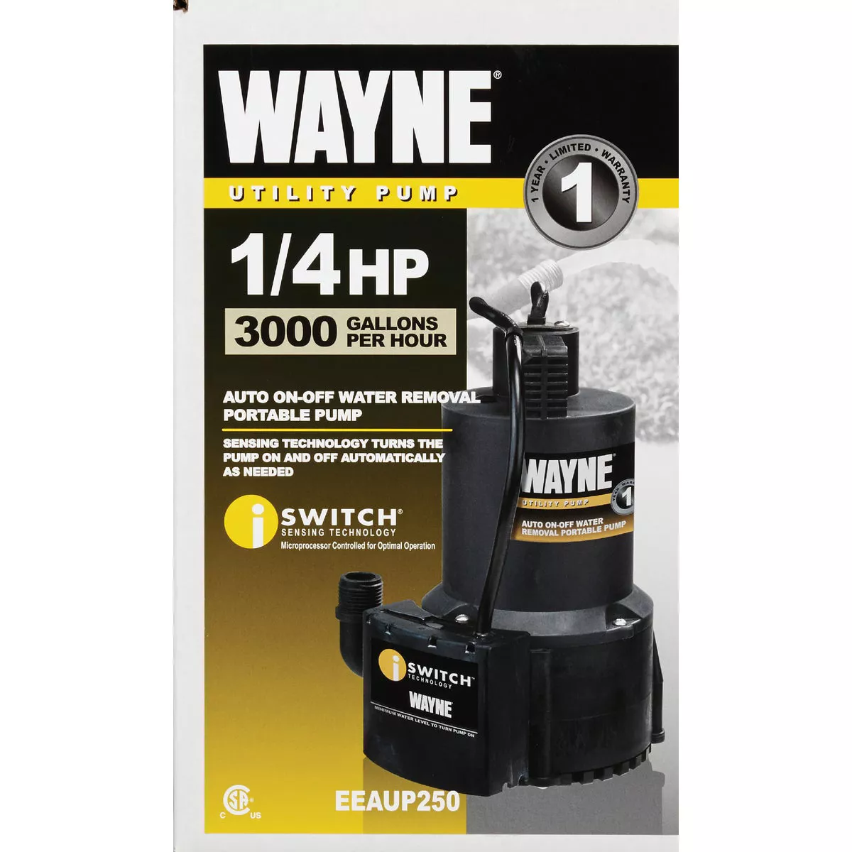 Wayne 1/4 HP Submersible Energy Efficient Automatic Sensor Utility Pump - photo 2