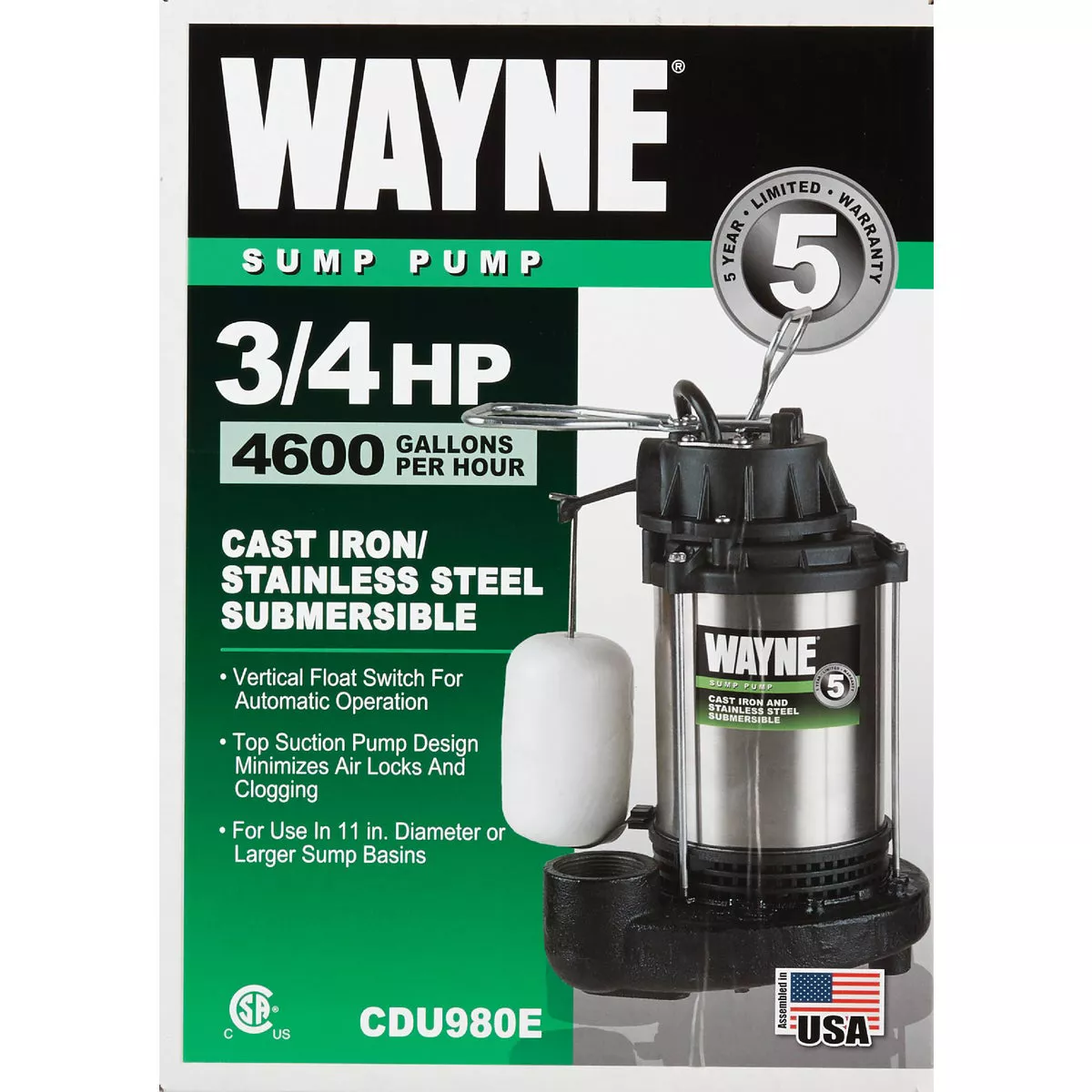Wayne 3/4 HP 115V Submersible Sump Pump - photo 2