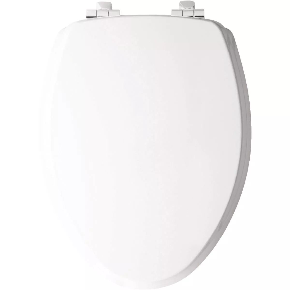 Mayfair Benton Elongated White Enameled Wood Toilet Seat with Slow Close Chrome Metal Hinge - photo 2