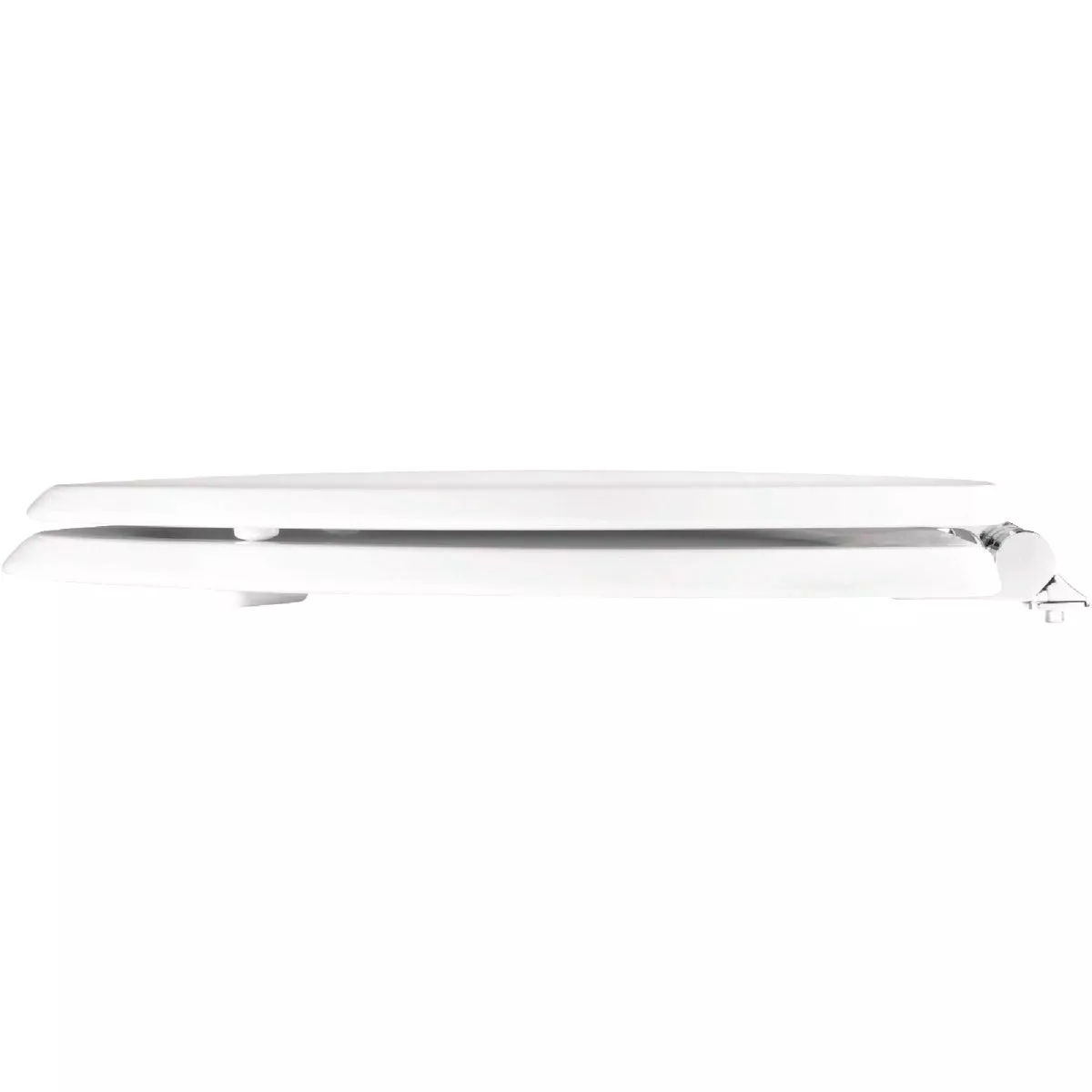 Mayfair Benton Elongated White Enameled Wood Toilet Seat with Slow Close Chrome Metal Hinge - photo 3