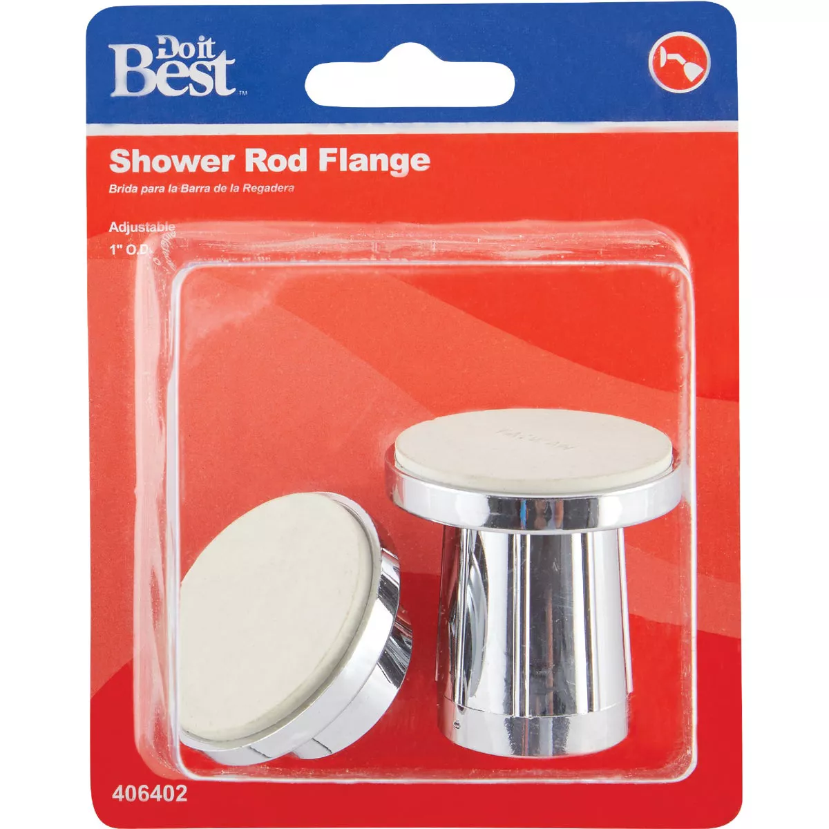 Do it Plastic Chrome Shower Rod Holder (2 Count) - photo 2