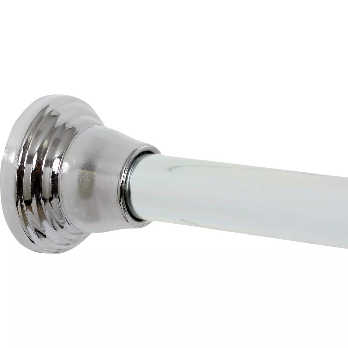 Zenna Home Straight 72 In. Adjustable Tension Finial Shower Rod in Chrome