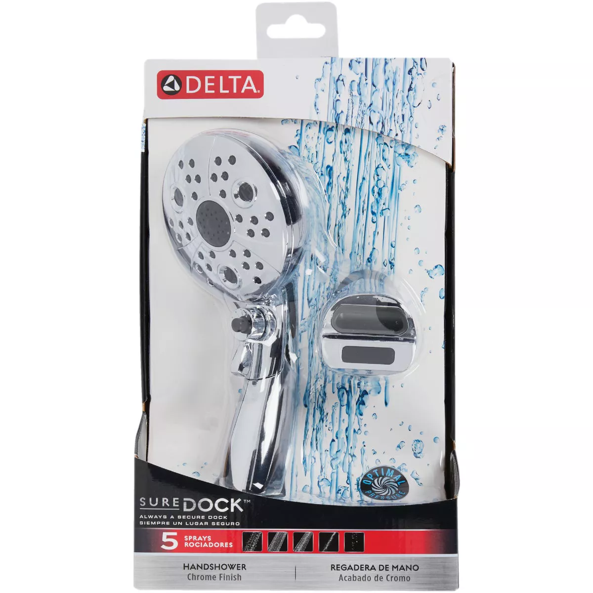 Delta SureDock 5-Spray 1.75 GPM Handheld Shower, Chrome - photo 2