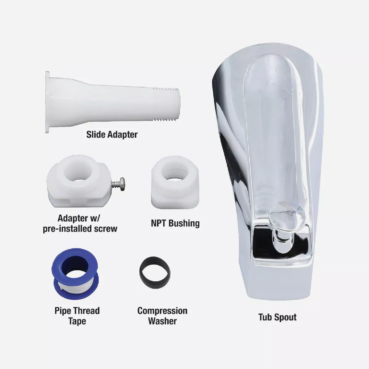 Danco 6 In. Universal Fit Chrome Bathtub Spout with Diverter - photo 3