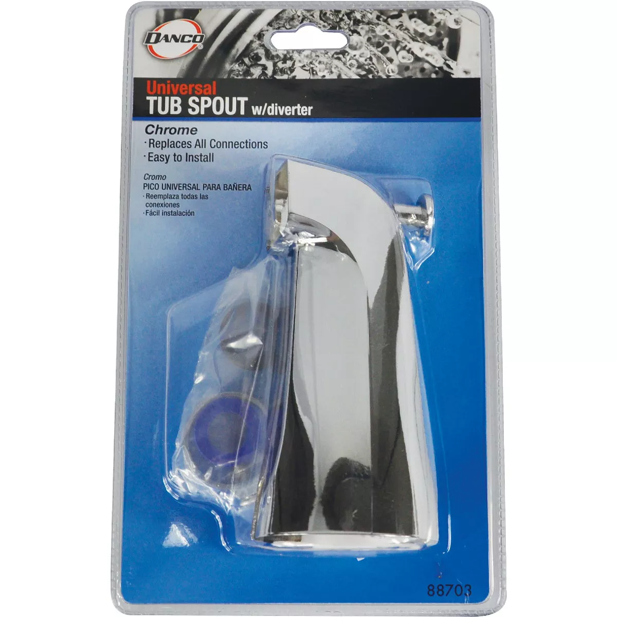 Danco 6 In. Universal Fit Chrome Bathtub Spout with Diverter - photo 2