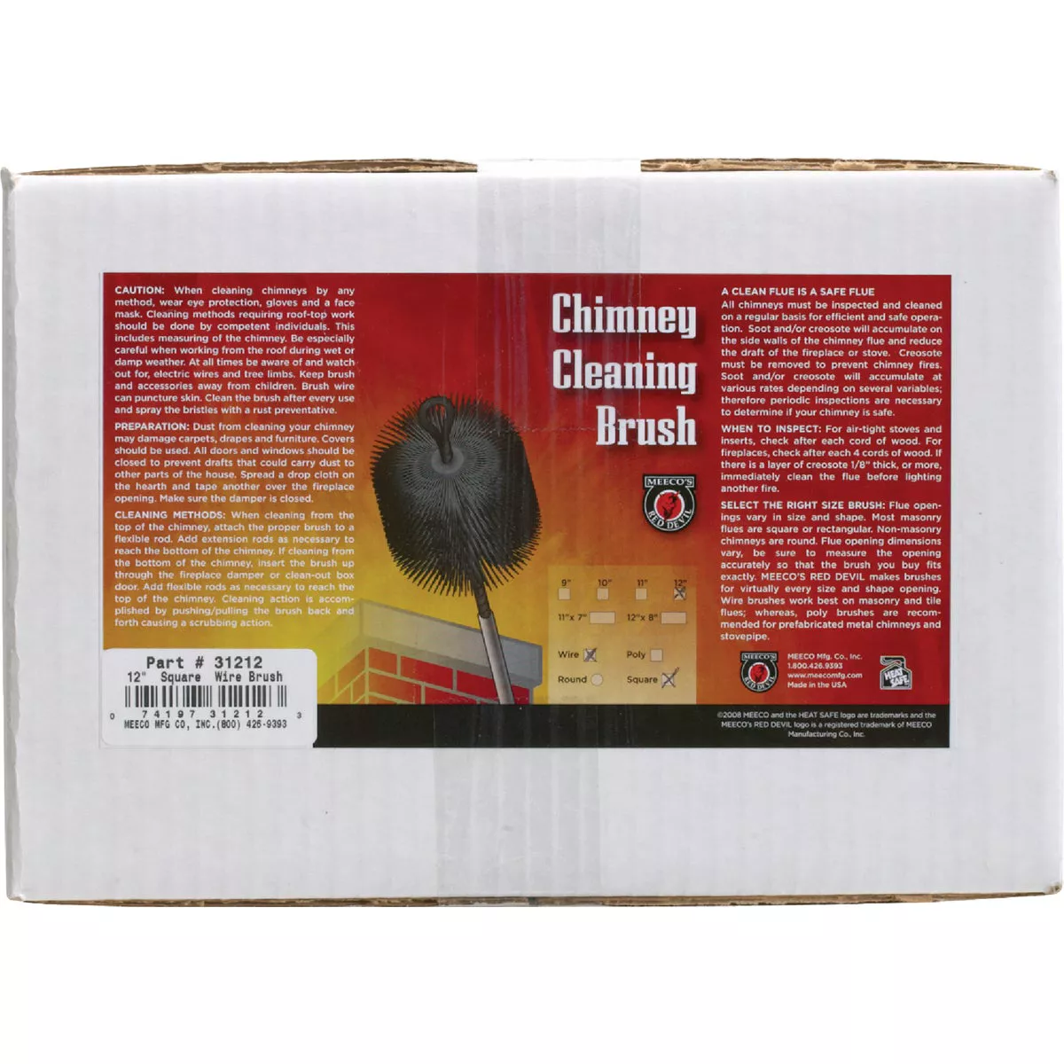 Meeco's Red Devil 12 In. Square Wire Chimney Brush - photo 2