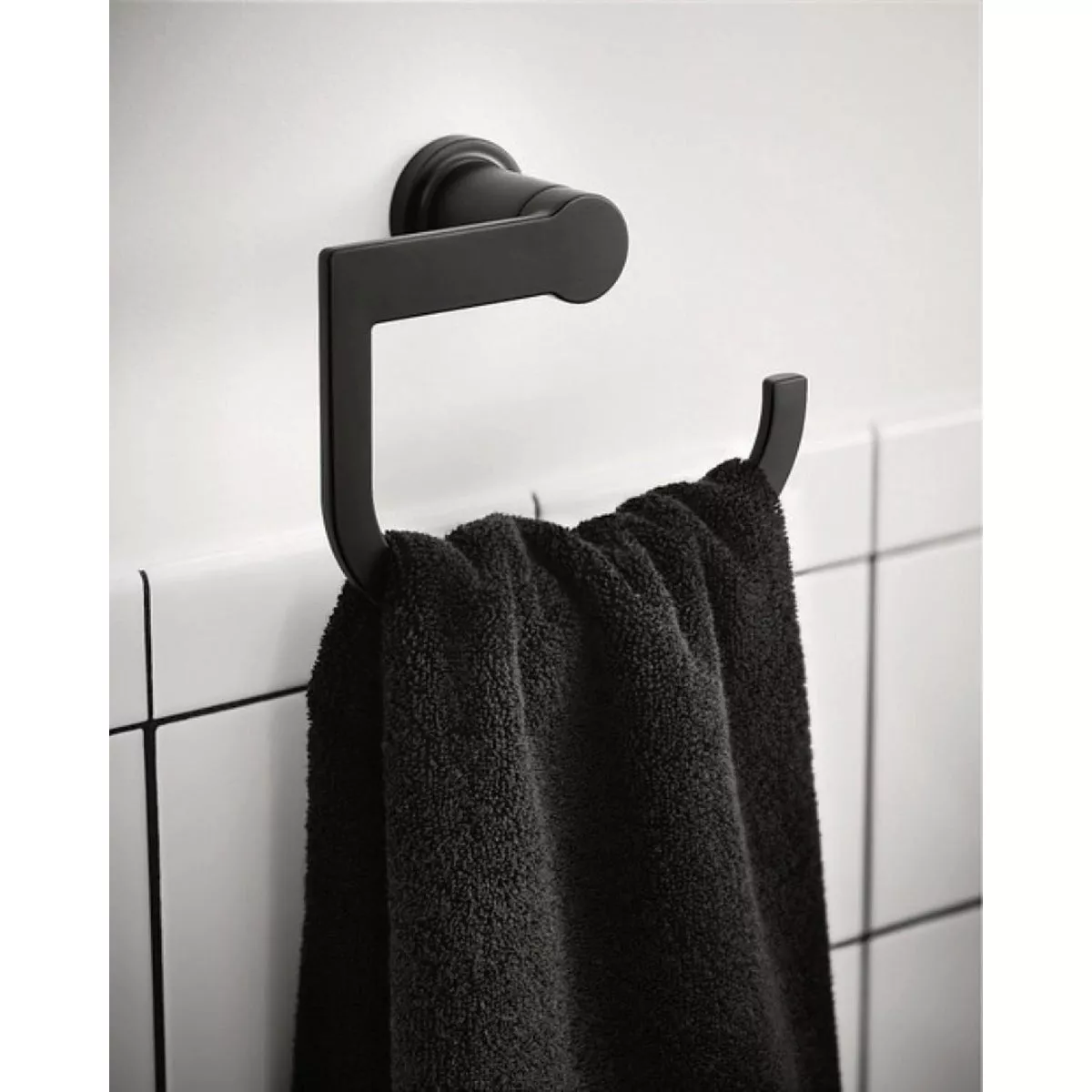 Moen Rinza Towel Ring, Matte Black - photo 2