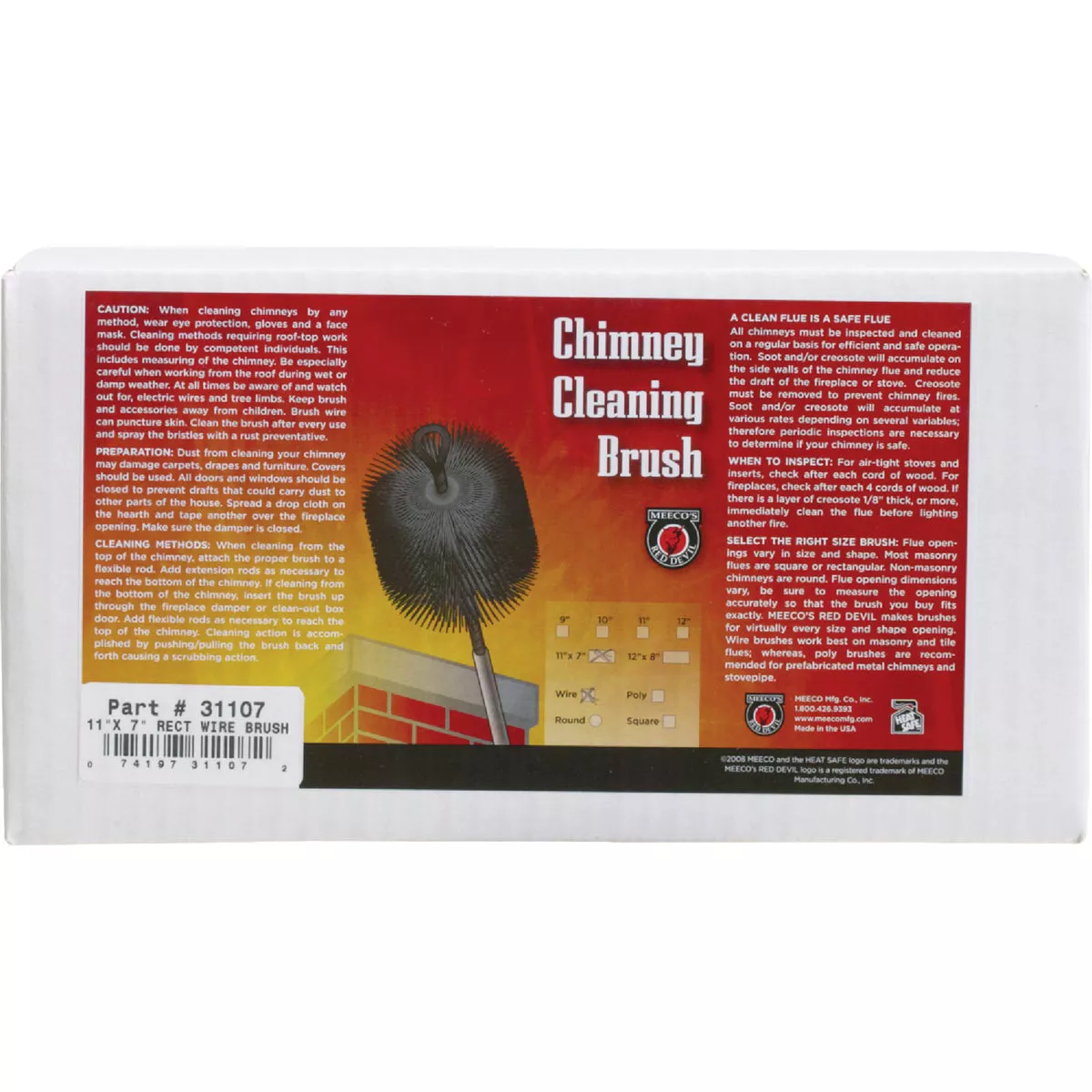 Meeco's Red Devil 11 In. x 7 In. Rectangular Wire Chimney Brush - photo 2