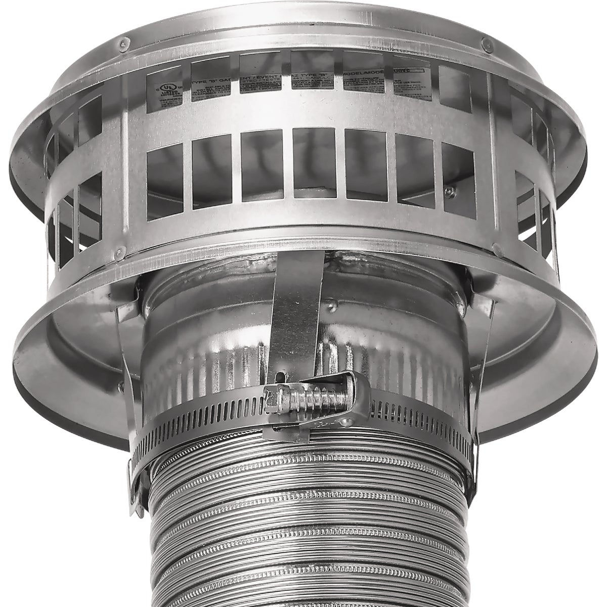 thumbnail image 2 of Master Flow 3050 Adjustable Versa Chimney Flue Vent Pipe Cap - Aluminum, Fits 3-5 Inch B-Vent 2 of 5
