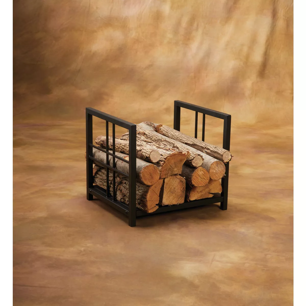 Home Impressions Square Hearthside Black Steel Fireplace Log Holder - photo 3