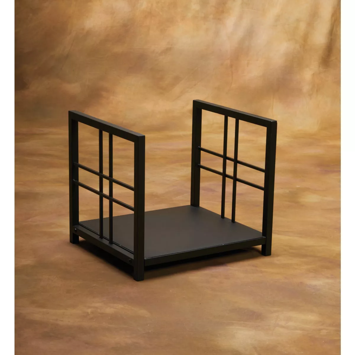 Home Impressions Square Hearthside Black Steel Fireplace Log Holder - photo 2