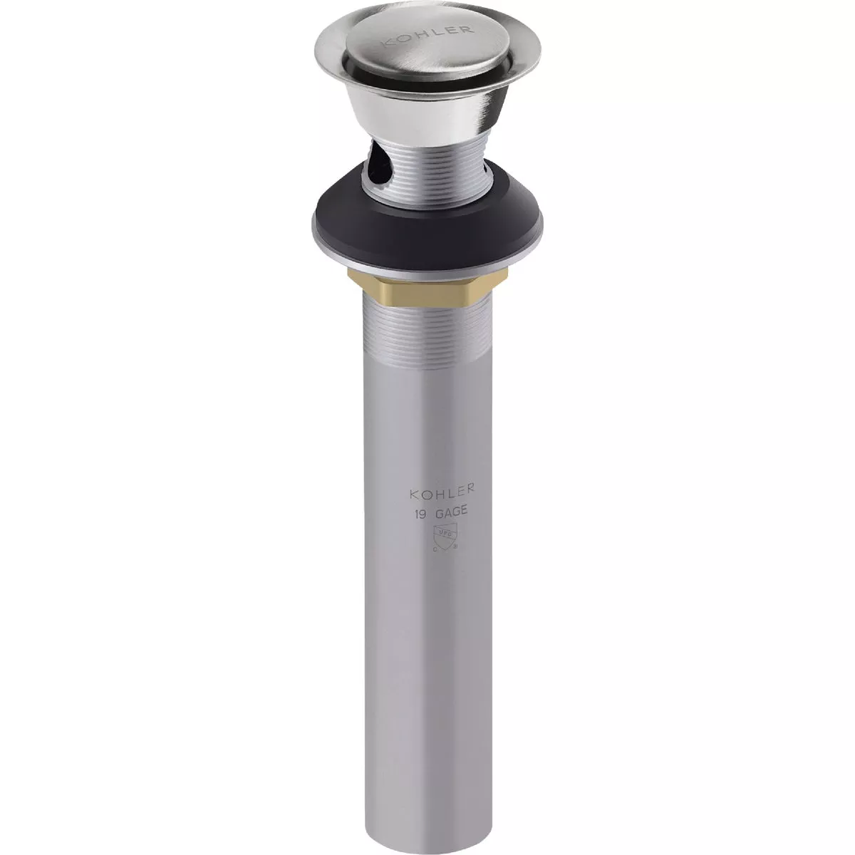 KOHLER Premium Polished Chrome 1-1/4 In. Clicker Drain with Overflow
