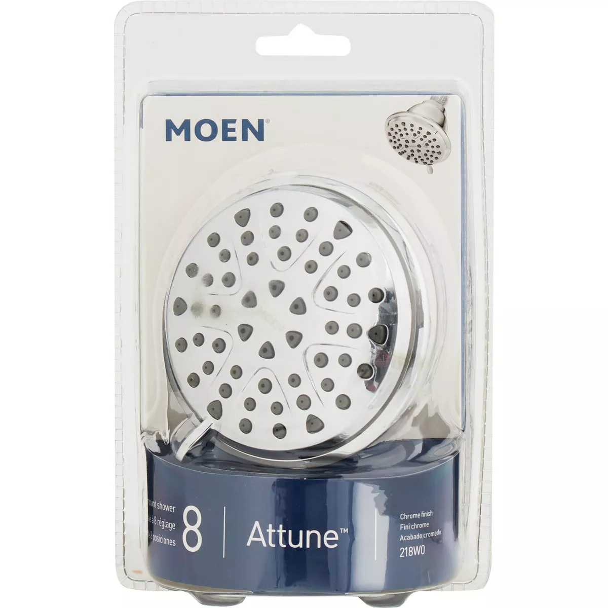 Moen Attune 8-Spray Pattern 4 In. Wall Mount Fixed Shower Head, Chrome - photo 2