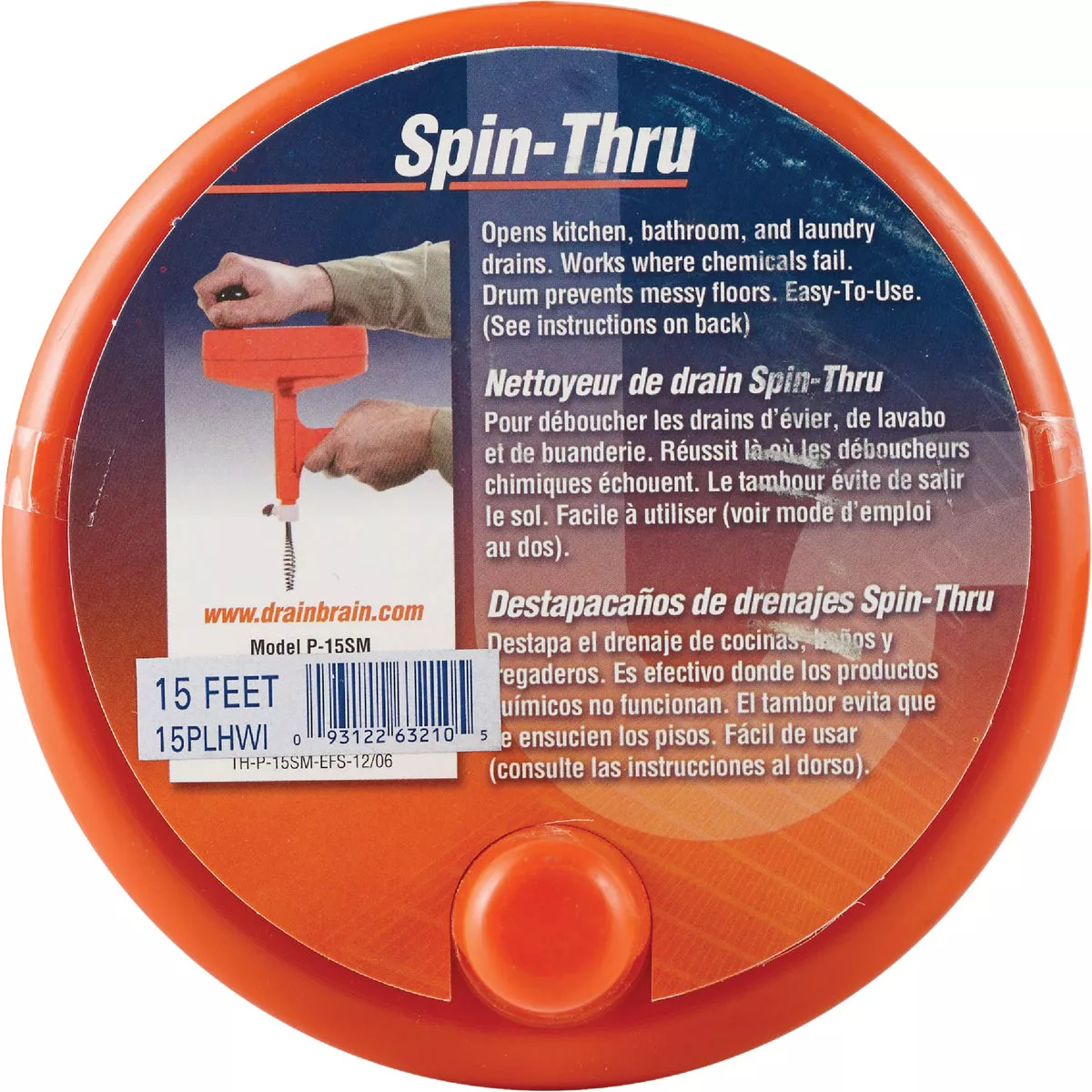 General Wire 1/4 In. x 15 Ft. Plastic Spin Through Drain Auger - photo 2