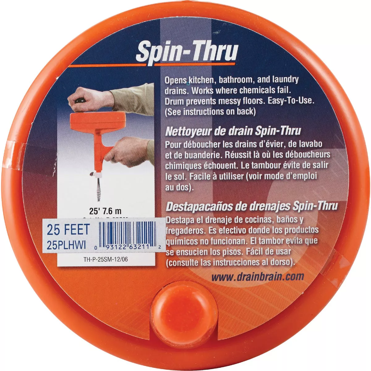 General Wire 1/4 In. x 25 Ft. Plastic Spin Through Drain Auger - photo 2