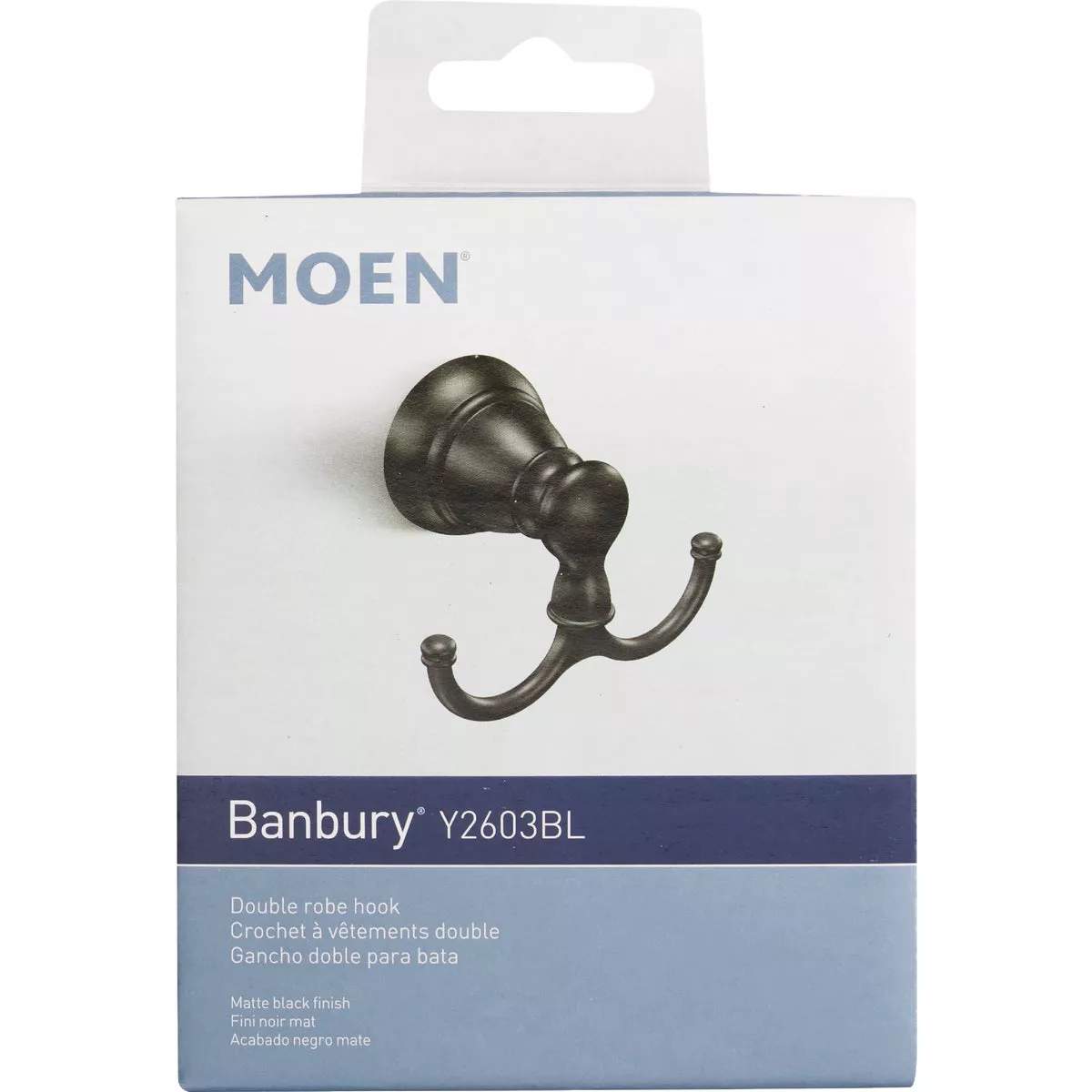 Moen Banbury Double Robe Hook, Matte Black - photo 2