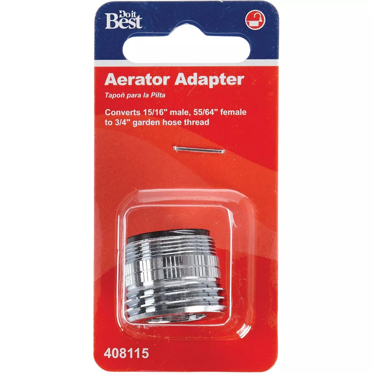 Do it 55/64"-27 Male Faucet to 3/4" Male Hose Faucet Adapter, Low Lead - photo 2