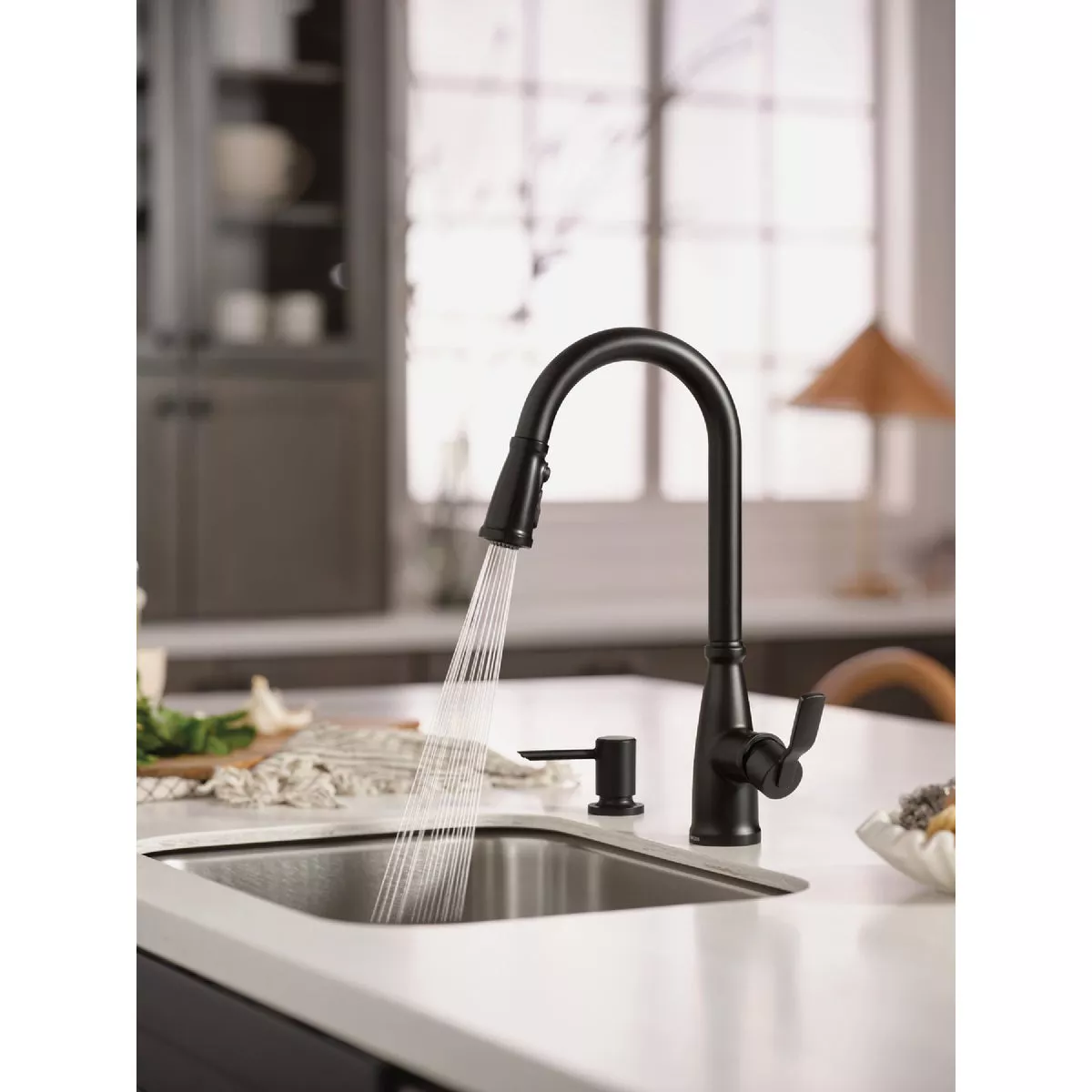 Moen Nolia 1-Handle Pull-Down High Arc Kitchen Faucet, Matte Black - photo 2