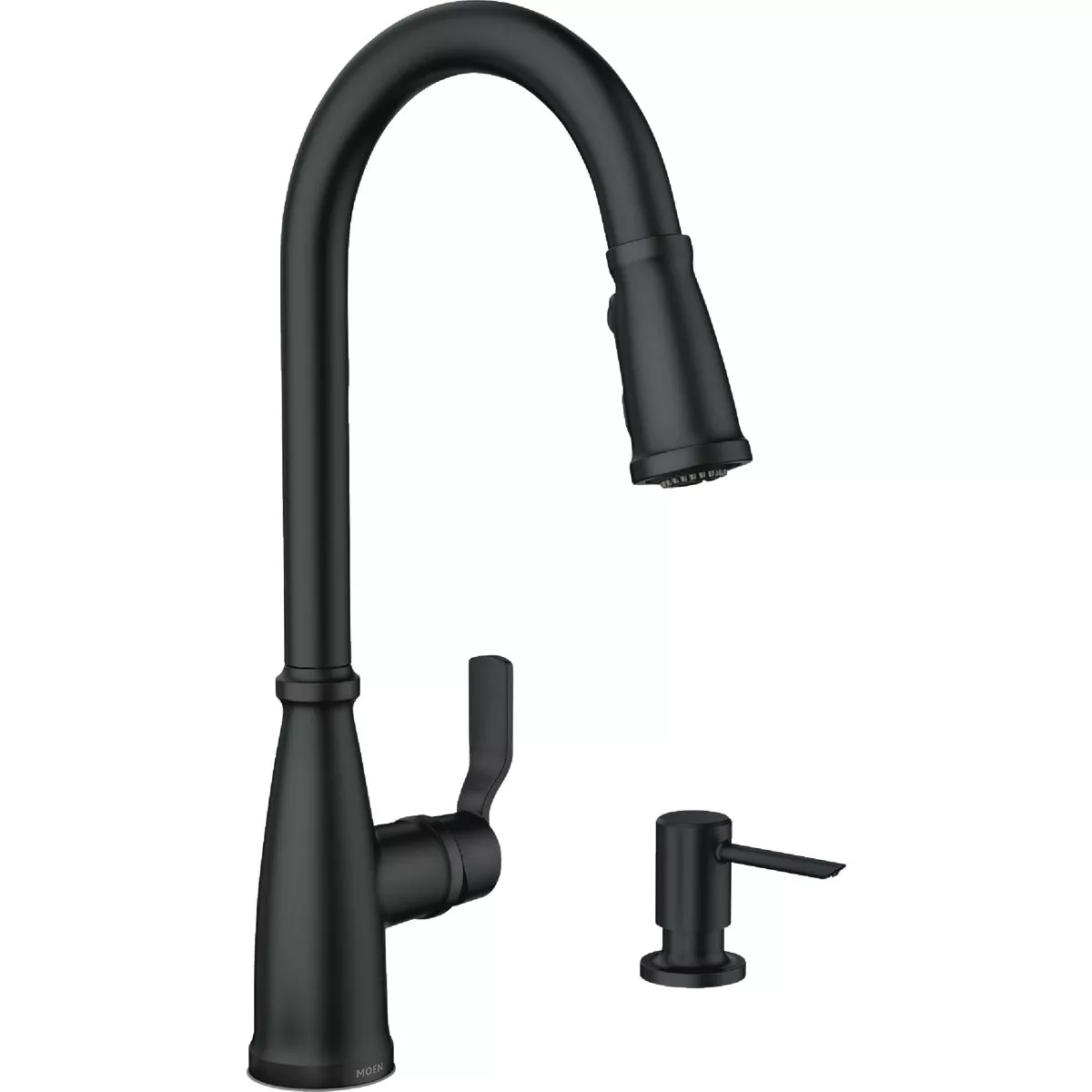 Moen Nolia 1-Handle Pull-Down High Arc Kitchen Faucet, Matte Black - photo 5