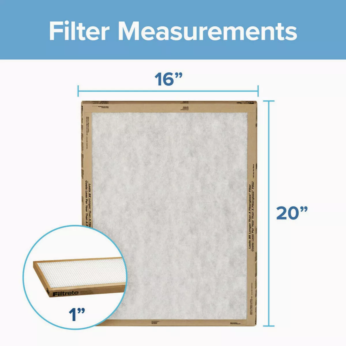 Filtrete 16 In. x 20 In. x 1 In. Basic MPR Flat Panel Furnace Filter, MERV 2 (2-Pack) - photo 2