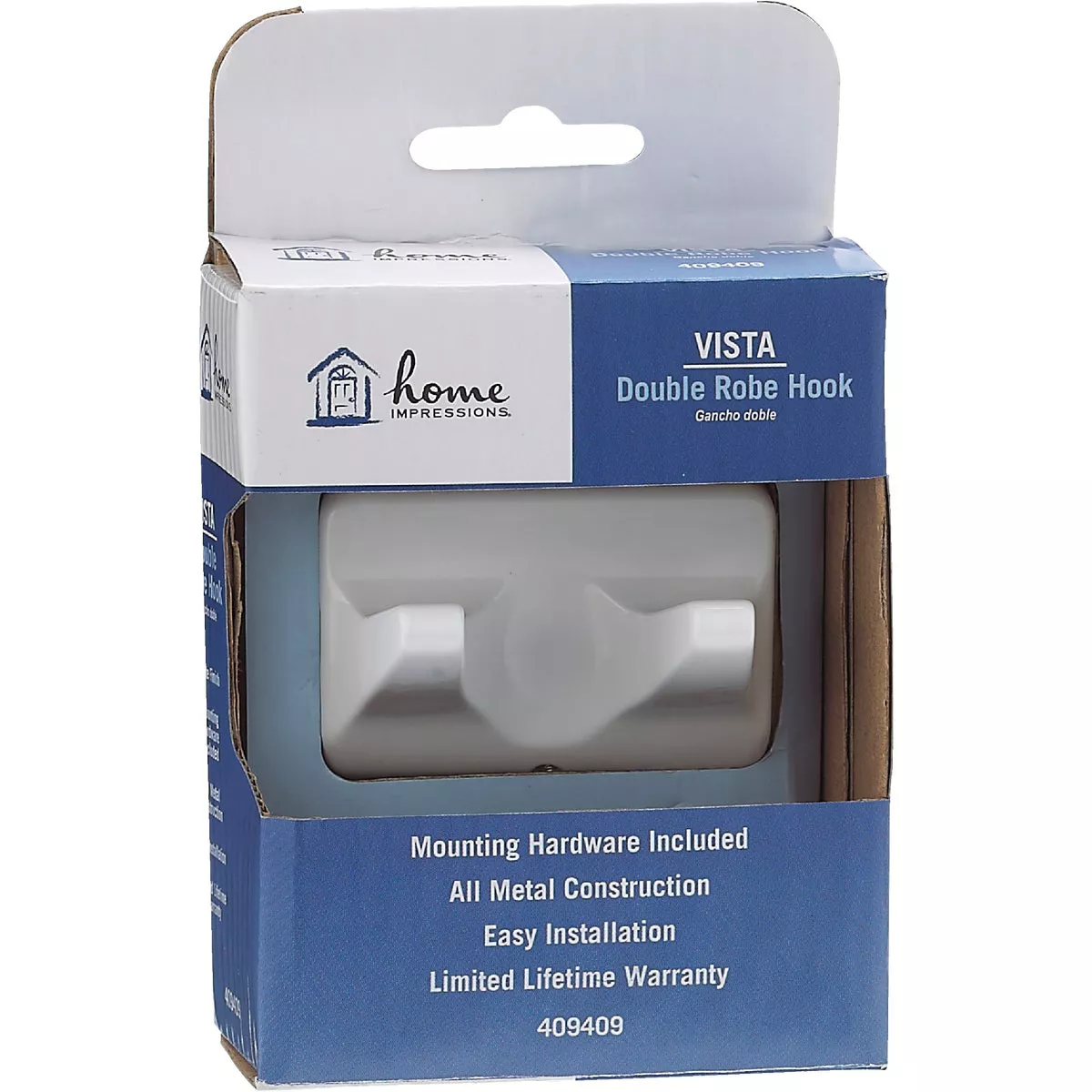 Home Impressions Vista White Double Robe Hook - photo 2