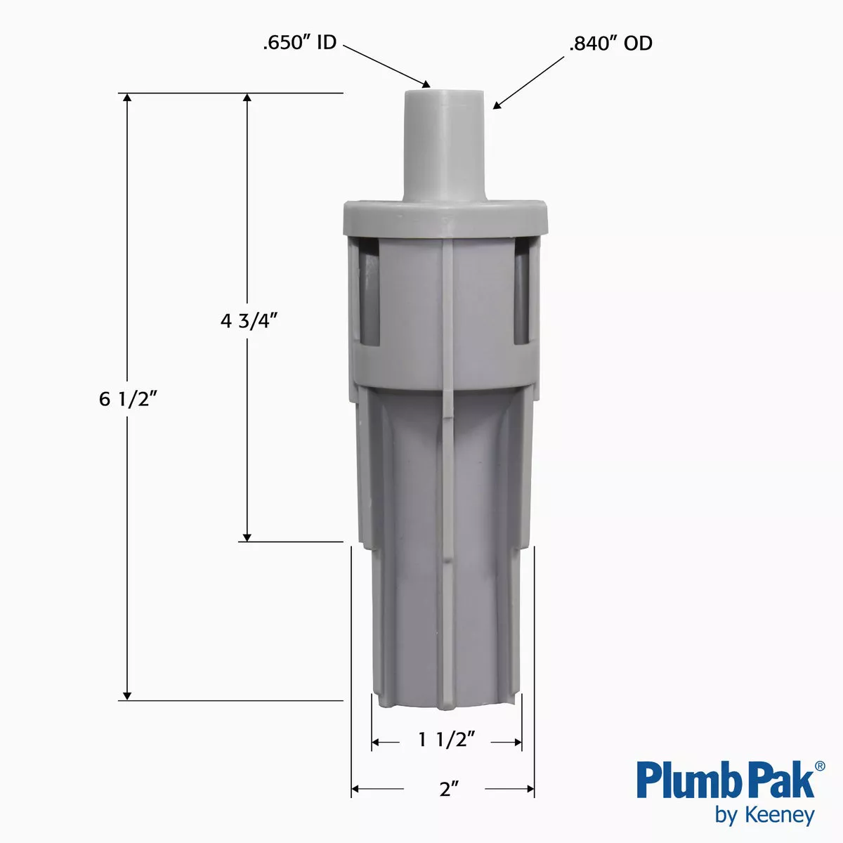 Plumb Pak 5/8 In. x 1/2 In. Gray Dishwasher Air Gap - photo 5