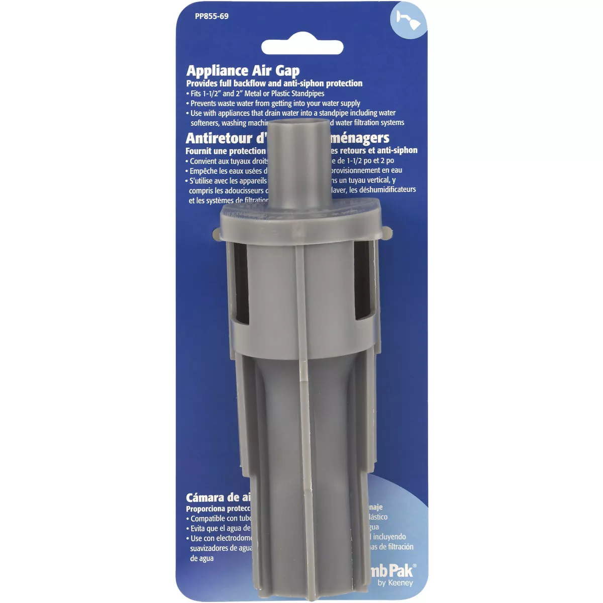 Plumb Pak 5/8 In. x 1/2 In. Gray Dishwasher Air Gap | Do it Best